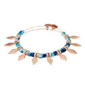 Alex And Ani Ocean Spearhead Beaded Bangle Bracelet (Shiny Rose Gold)